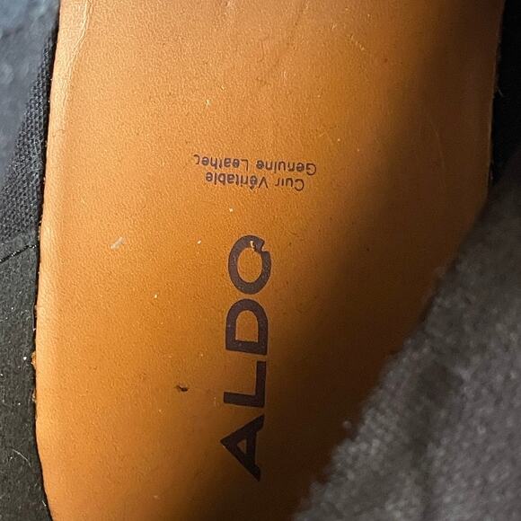 Aldo Men's Black Leather Boots sz 9.5 - Picture 6 of 8